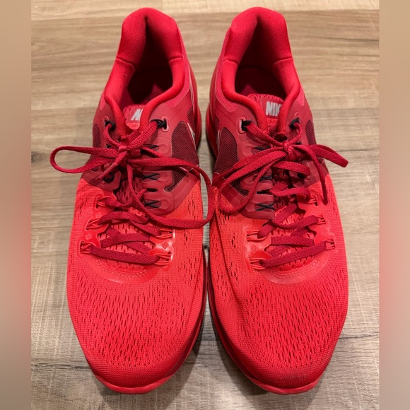 Nike Red Athletic Running Shoes with Silver Swoosh - Picture 2 of 5